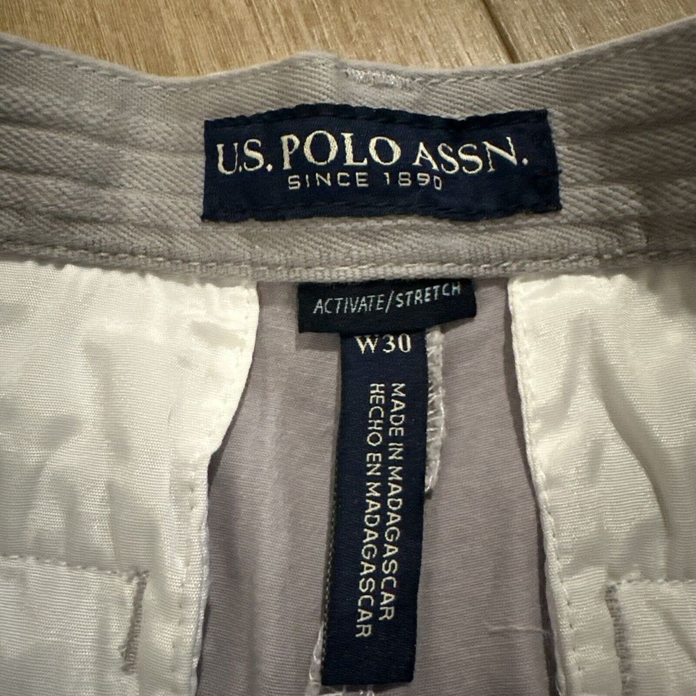 U.S. Polo Assn. Men's Mason Shorts Casual Flat Front‎ Grey Stretch Size 30 - Picture 3 of 10